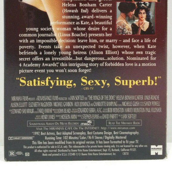 The Wings of the Dove (VHS, 1997) 4825E1M - Picture 6 of 11